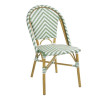 CHAISE STYLE PARISIEN EN ROTIN PE VERT LOT DE 2 dans CHAISES