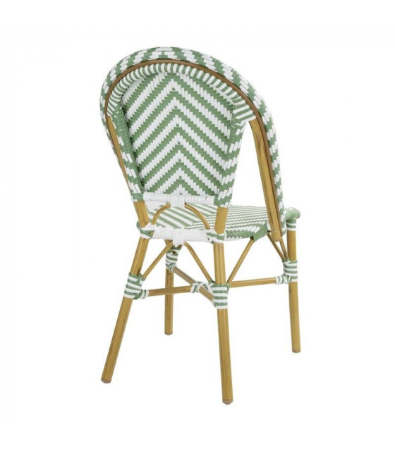 CHAISE STYLE PARISIEN EN ROTIN PE VERT LOT DE 2 dans CHAISES