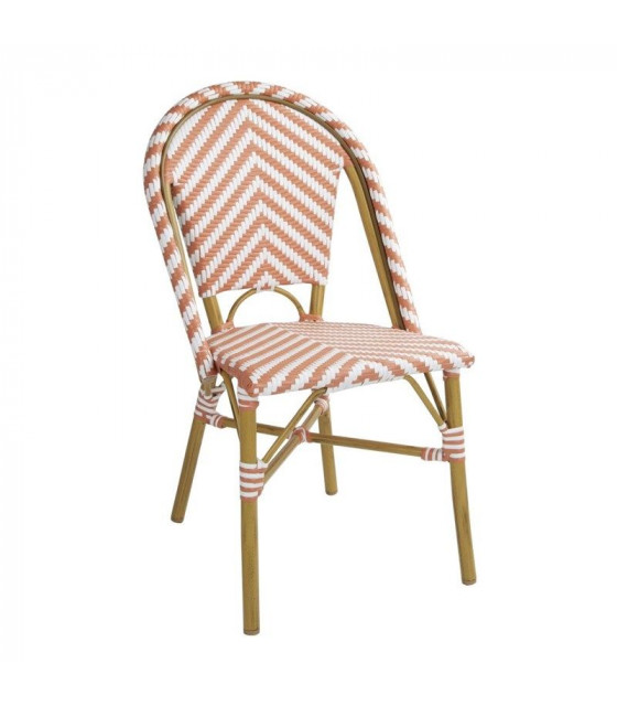 CHAISE STYLE PARISIEN EN ROTIN PE CORAIL LOT DE 2 dans CHAISES