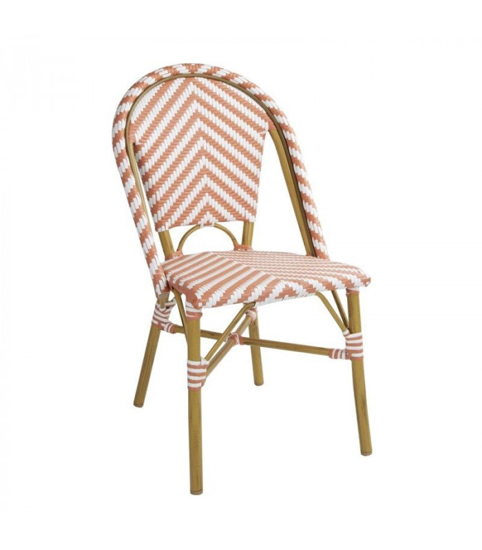 CHAISE STYLE PARISIEN EN ROTIN PE CORAIL LOT DE 2 dans CHAISES