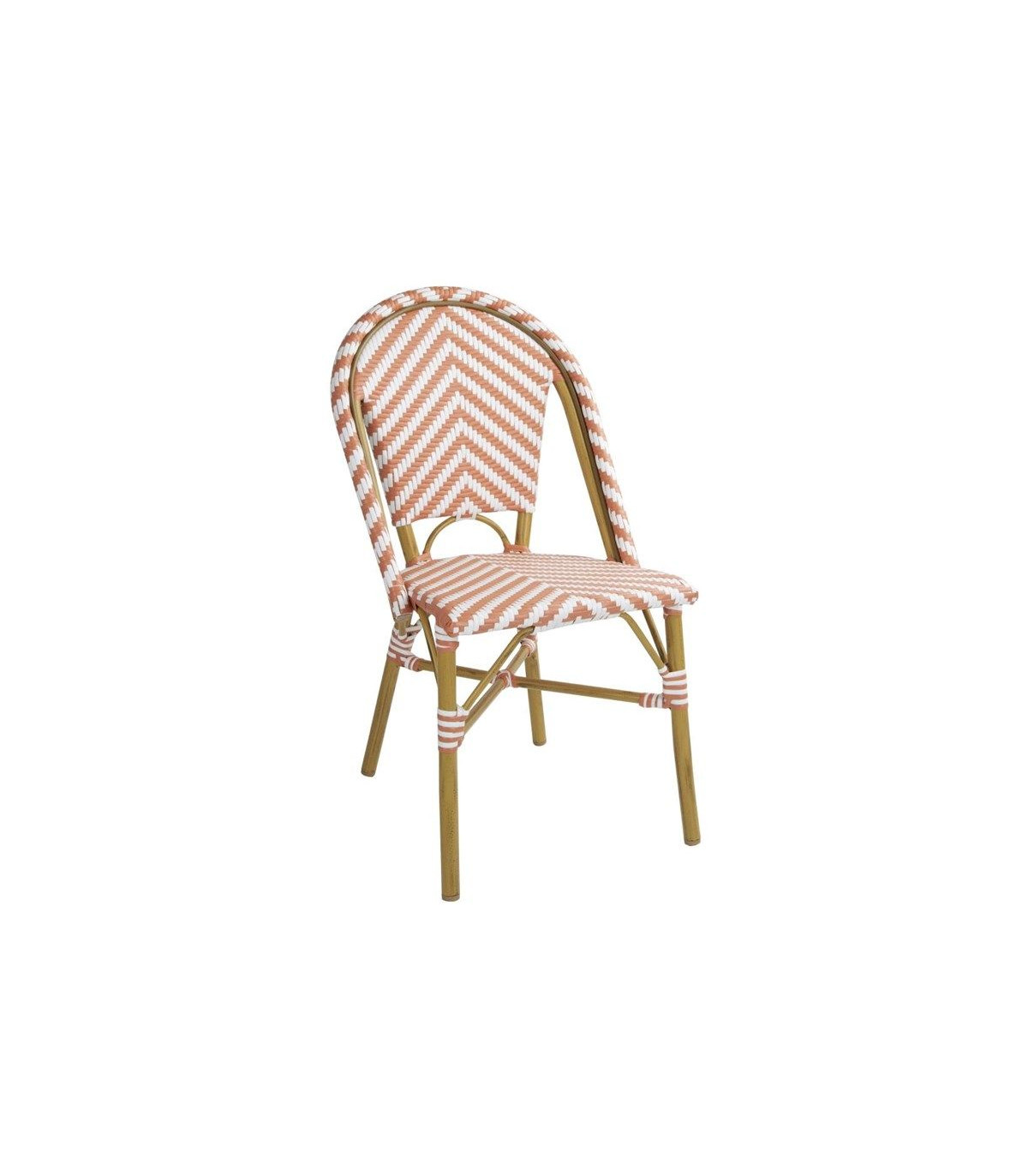 CHAISE STYLE PARISIEN EN ROTIN PE CORAIL LOT DE 2 dans CHAISES