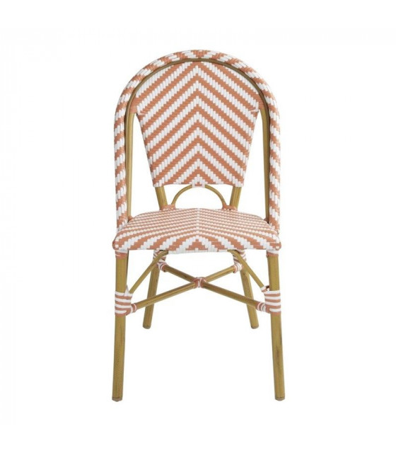 CHAISE STYLE PARISIEN EN ROTIN PE CORAIL LOT DE 2 dans CHAISES