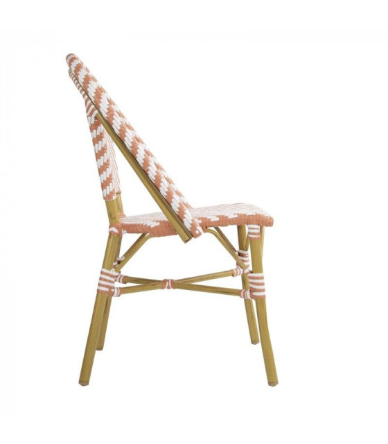 CHAISE STYLE PARISIEN EN ROTIN PE CORAIL LOT DE 2 dans CHAISES