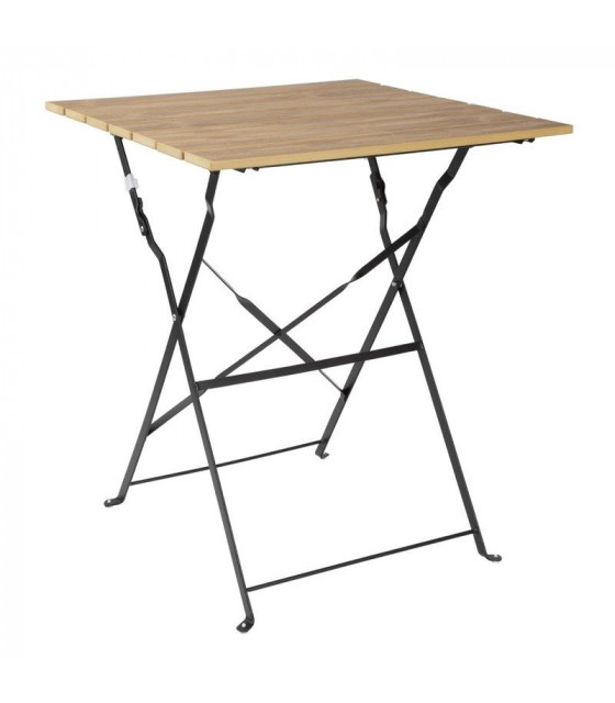 TABLE DE TERRASSE CARREE PERTH EFFET BOIS dans CHAISES