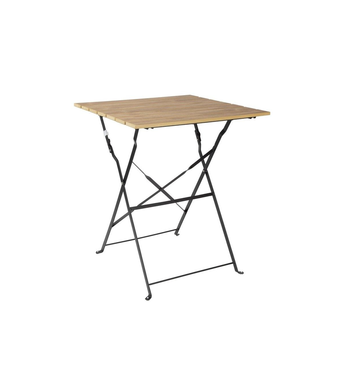 TABLE DE TERRASSE CARREE PERTH EFFET BOIS dans CHAISES