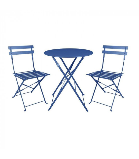 CHAISE DE TERRASSE PLIANTE PERTH BLEU MARINE FONCE LOT DE 2 dans CHAISES