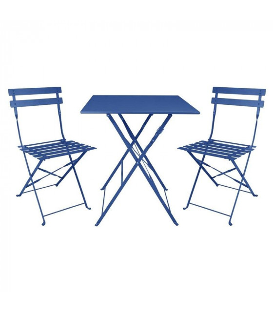 CHAISE DE TERRASSE PLIANTE PERTH BLEU MARINE FONCE LOT DE 2 dans CHAISES