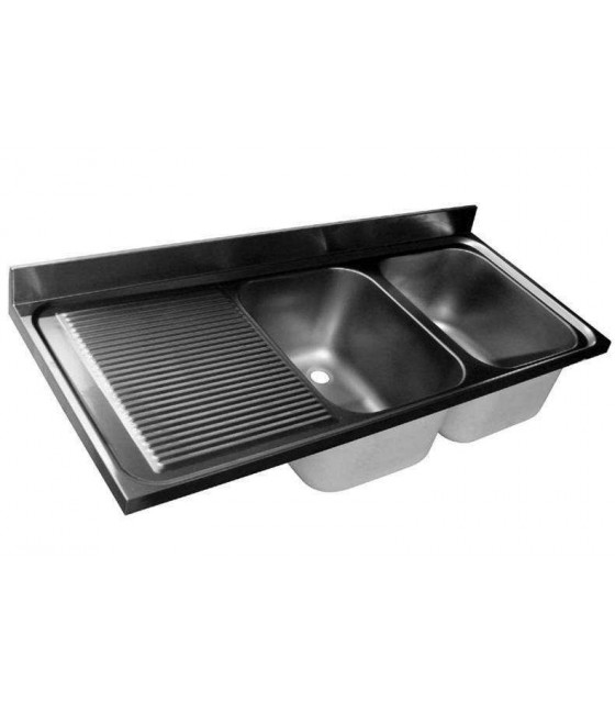 DESSUS DE PLONGE 1800X700 2 CUVES EGOUTTOIR A GAUCHE dans TOP DE PLONGE