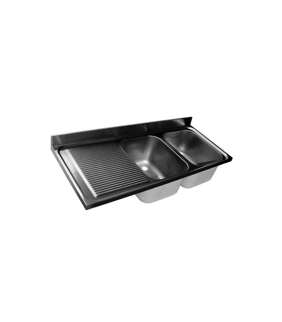 DESSUS DE PLONGE 1800X700 2 CUVES EGOUTTOIR A GAUCHE dans TOP DE PLONGE