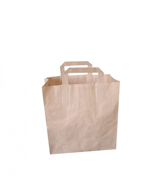 SAC CABAS KRAFT BRUN 26X14X29 250 PIECES dans EMBALLAGE EN CARTON ET PAPIER