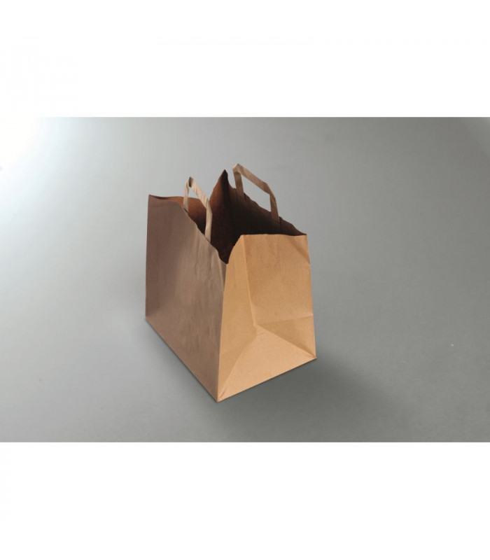 SAC CABAS KRAFT BRUN 26X20X28 250 PIECES dans EMBALLAGE EN CARTON ET PAPIER