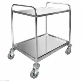 CHARIOT DE SERVICE INOX 800X500MM 2 PLATEAUX TOURNUS dans CHARIOT DE DEBARRASSAGE