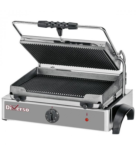 GRILL PANINI ELECTRIQUE MEDIUM PLAQUES RAINUREES DIVERSO dans GRILL DE CONTACT