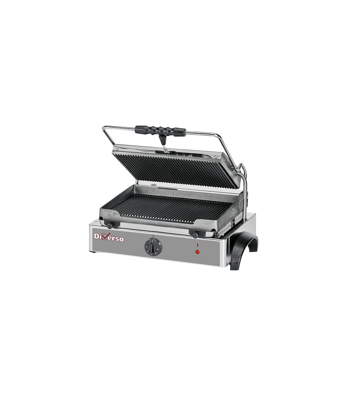 GRILL PANINI ELECTRIQUE MEDIUM PLAQUES RAINUREES DIVERSO dans GRILL DE CONTACT