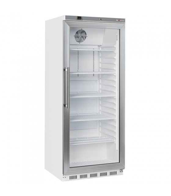 ARMOIRE FRIGORIFIQUE GN2/1 PORTE VITREE VENTILEE 600LT BLANC DIVERSO dans FRIGOS BLANC