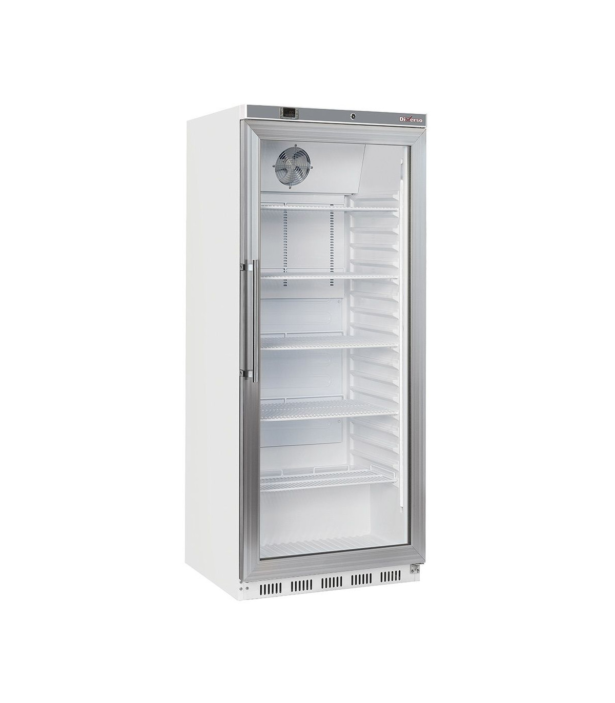 ARMOIRE FRIGORIFIQUE GN2/1 PORTE VITREE VENTILEE 600LT BLANC DIVERSO dans FRIGOS BLANC