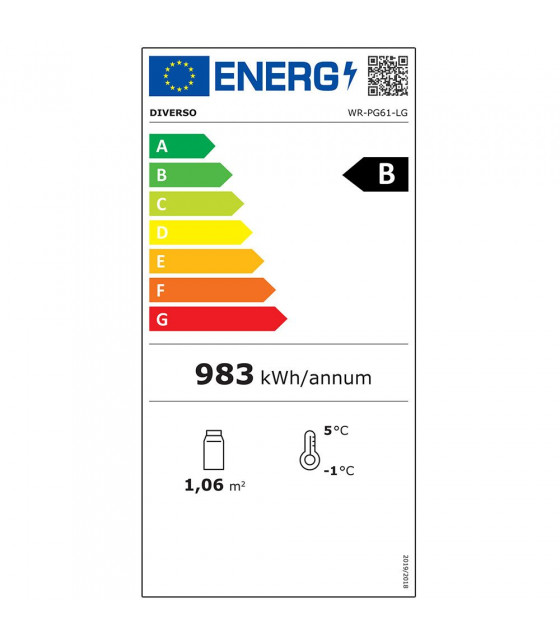 ARMOIRE FRIGORIFIQUE GN2/1 PORTE VITREE VENTILEE 600LT BLANC DIVERSO dans FRIGOS BLANC