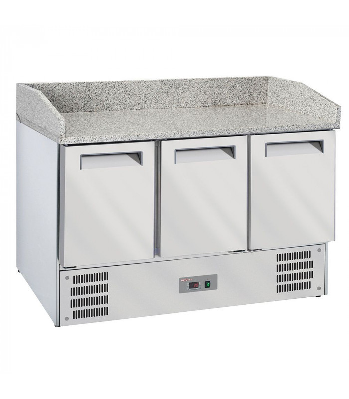 TABLE PIZZA FRIGORIFIQUE 3 PORTES GN1/1 TOP EN GRANIT DIVERSO dans TABLE PIZZA