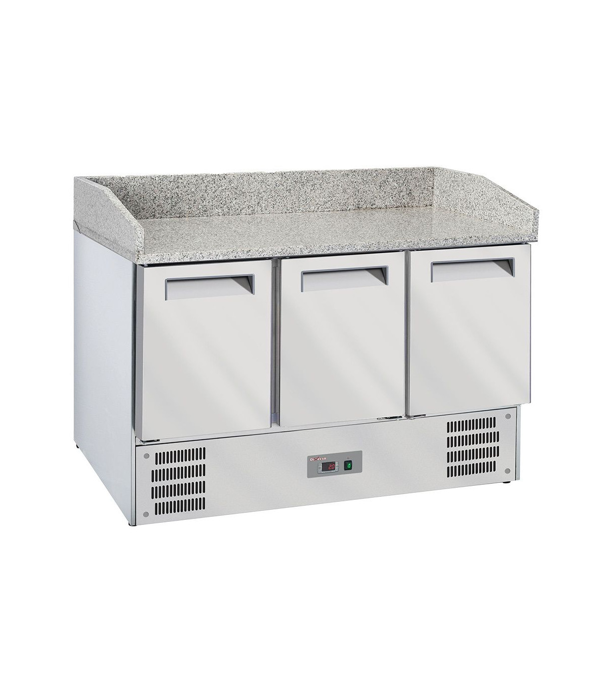 TABLE PIZZA FRIGORIFIQUE 3 PORTES GN1/1 TOP EN GRANIT DIVERSO dans TABLE PIZZA