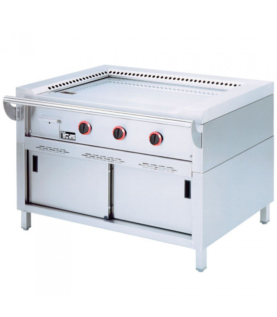 TEPPAN YAKI GAZ 3 ZONES ARMOIRE PORTE COULISSANTE DIAMOND dans WOK