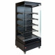 VITRINE CHAUFFANTE LIBRE-SERVICE AVEC PORTE VITREE SUR ROUES FULL BLACK 800MM DIAMOND