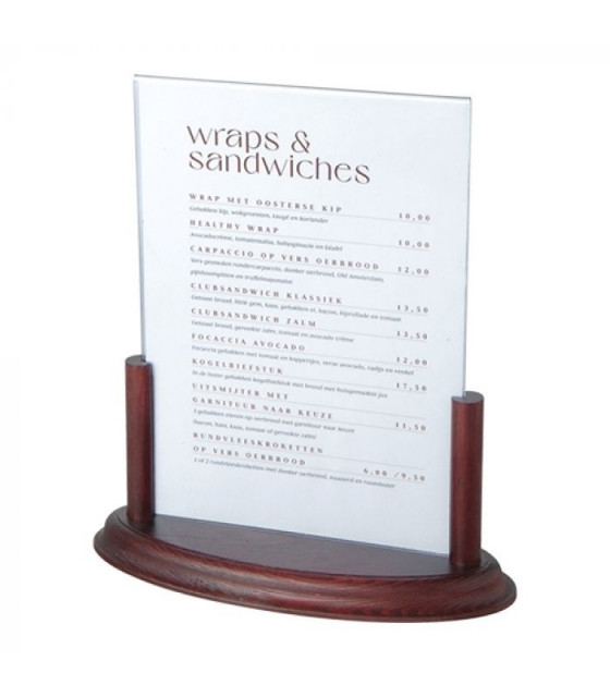 EOL  PORTE MENU BOIS A5 AVEC PLEXI dans SUPPORTS DE PRESENTATION