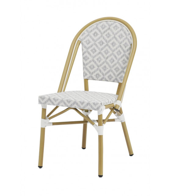 CHAISE BALI GRISE ET BLANCHE dans CHAISES
