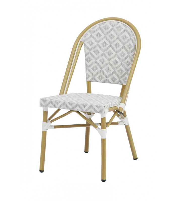 CHAISE BALI GRISE ET BLANCHE dans CHAISES
