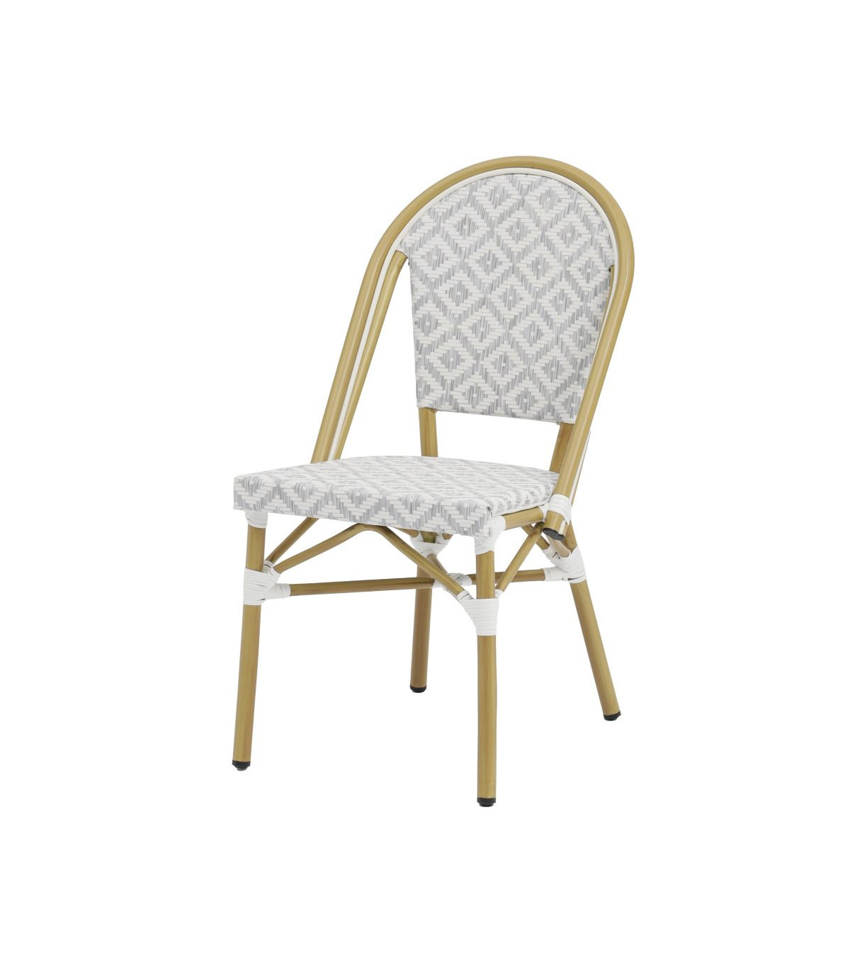CHAISE BALI GRISE ET BLANCHE dans CHAISES