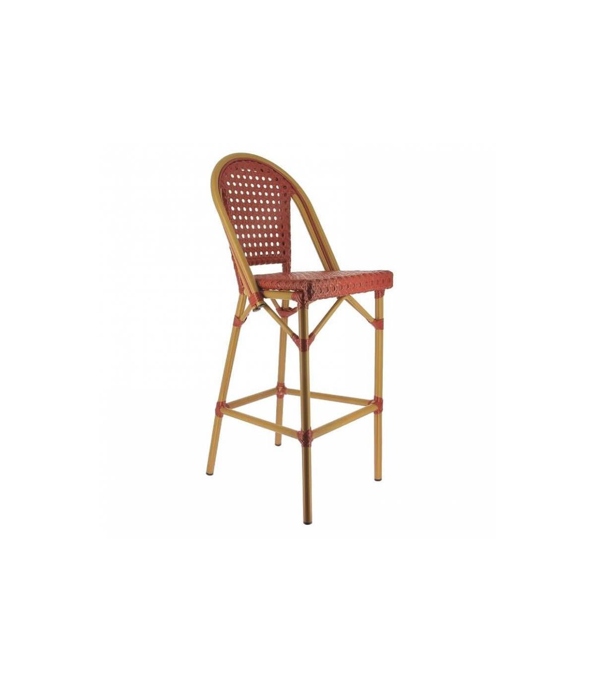 CHAISE HAUTE - ASSISE/DOSSIER TRESSAGE POLYPRO BORDEAUX SEDIA dans TABOURET