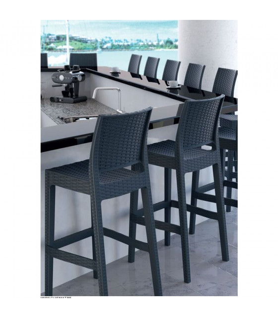 TABOURET JAMAICA GRIS ANTHRACITE AMOBIS dans TABOURET