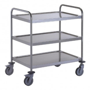 CHARIOT DE SERVICE INOX 800X530MM 3 PLATEAUX TOURNUS dans CHARIOT DE DEBARRASSAGE