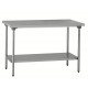 TABLE DE TRAVAIL EN INOX 120CM AVEC SOUBASSEMENT A MONTER TOURNUS
