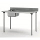 TABLE DU CHEF EN INOX 120CM AVEC 1 BAC A GAUCHE ET DOSSERET TOURNUS