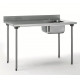 TABLE DU CHEF EN INOX 120CM 1 BAC A DROITE AVEC DOSSERET TOURNUS