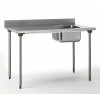 TABLE DU CHEF EN INOX 140CM 1 BAC A DROITE AVEC DOSSERET TOURNUS dans TABLE DE CHEF