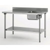 TABLE DU CHEF EN INOX 120CM 1 BAC A DROITE AVEC DOSSERET ET SOUBASSEMENT TOURNUS dans TABLE DE CHEF