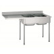 PLONGE 2 BACS 500X400 EGOUTTOIR GAUCHE + ENPLACEMENT LV TOURNUS