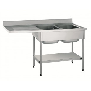 PLONGE 2 BACS 500X400 EGOUTTOIR GAUCHE + ENPLACEMENT LV + ETAGERE TOURNUS dans EVIERS ET PLONGES