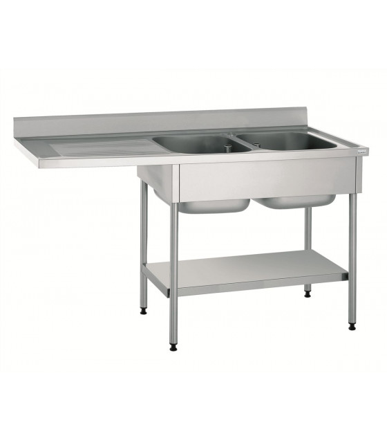 PLONGE 2 BACS 500X400 EGOUTTOIR GAUCHE + ENPLACEMENT LV + ETAGERE TOURNUS dans EVIERS ET PLONGES