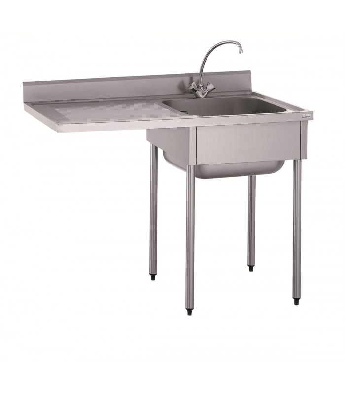 PLONGE 1 BAC 500X500 EGOUTTOIR GAUCHE + ENPLACEMENT LV + ETAGERE TOURNUS dans EVIERS ET PLONGES