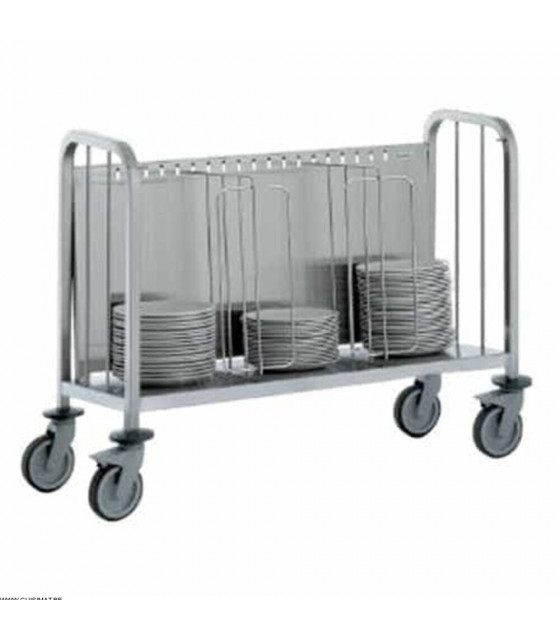 CHARIOT PORTE ASSIETTES EN INOX POUR 200 ASSIETTES TOURNUS dans CHARIOT ASSIETTES