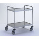 CHARIOT DE SERVICE INOX PLAT1000X600 MM 2 PLATEAUX TOURNUS