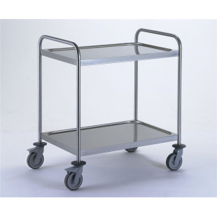 CHARIOT DE SERVICE INOX PLAT1000X600 MM 2 PLATEAUX TOURNUS dans CHARIOT DE DEBARRASSAGE