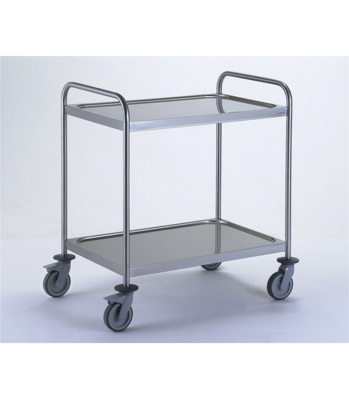 CHARIOT DE SERVICE INOX PLAT1000X600 MM 2 PLATEAUX TOURNUS dans CHARIOT DE DEBARRASSAGE