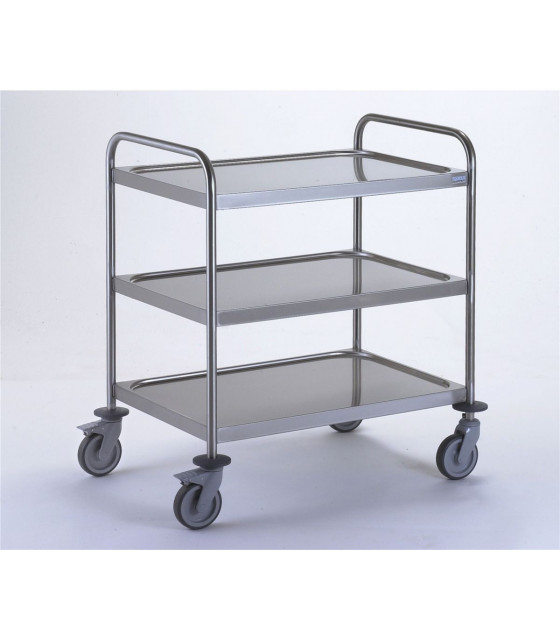 CHARIOT DE SERVICE INOX PLAT1000X600 MM 3 PLATEAUX TOURNUS dans CHARIOT DE DEBARRASSAGE