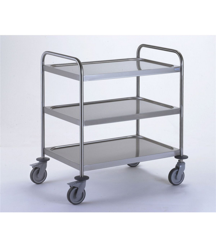 CHARIOT DE SERVICE INOX PLAT1000X600 MM 3 PLATEAUX TOURNUS dans CHARIOT DE DEBARRASSAGE