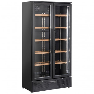 VITRINE CAVE A VINS DOUBLE PORTE 460LT 1 TEMPERATURE NOIRE DIVERSO dans CAVE A VIN