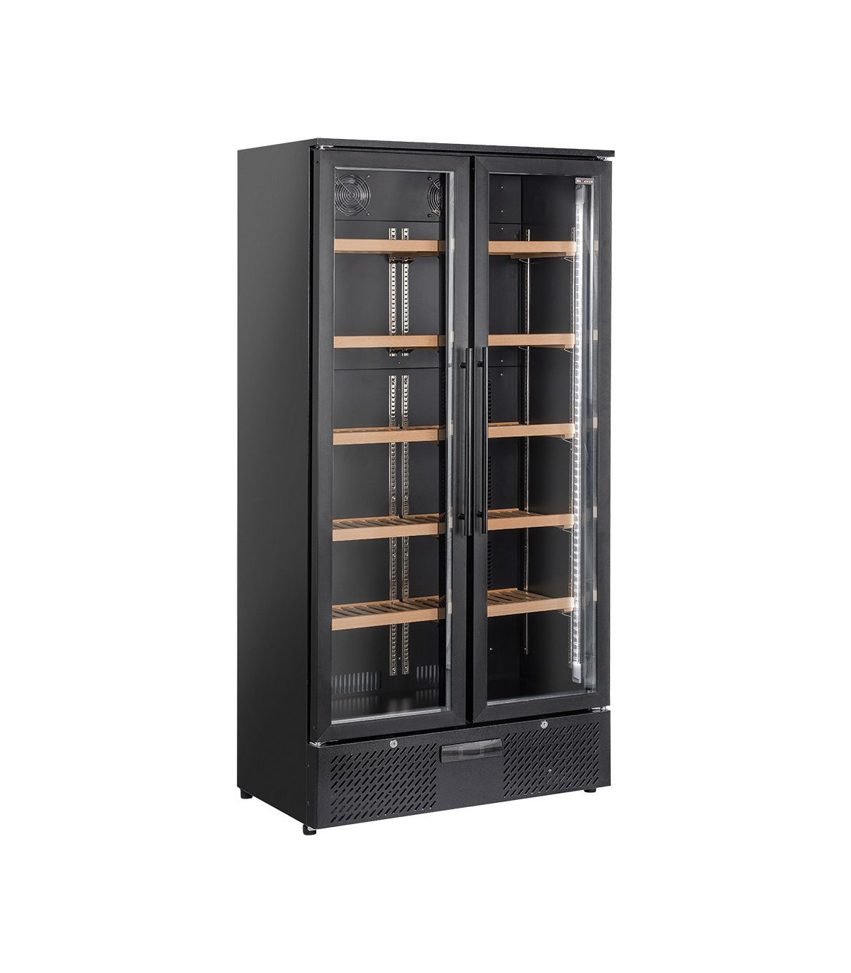 VITRINE CAVE A VINS DOUBLE PORTE 460LT 1 TEMPERATURE NOIRE DIVERSO dans CAVE A VIN
