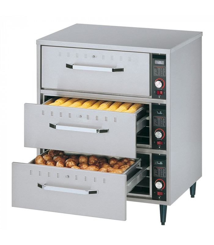 CHAUFFE ALIMENTS A POSER, 3 TIROIRS DIAMOND dans VITRINE CHAUFFANTE